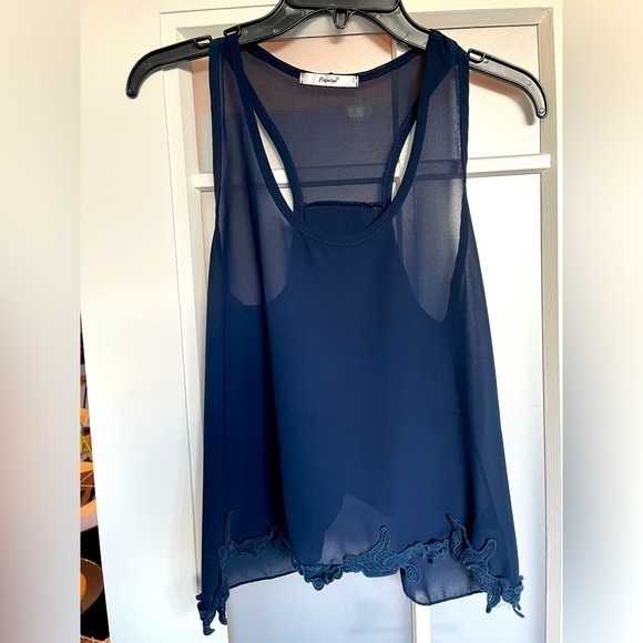 Papaya Sheer Open‎ Back Crop Tank Size S - Picture 2 of 6
